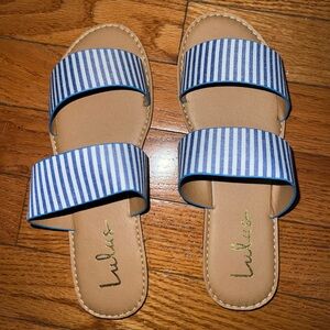 Lulus Blue/White Striped Sandals